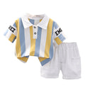 Sunny Stripes Polo & Cargo Shorts Set